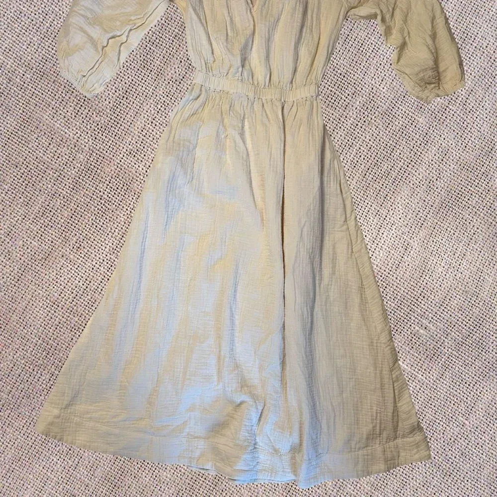 NWT Monrow Long-Sleeve Gauze Open-Back Midi Dress - Picture 7 of 10